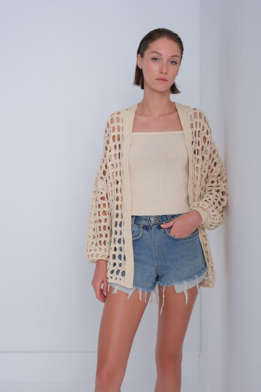 Askılı Bej Crop Top - Join Us