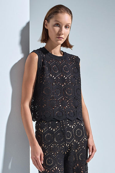 Geometrik Desenli Ajurlu Bluz - Join Us