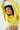 Helezon Desenli Kapişonlu Sarı Crop Sweat