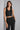 Süs Düğme Detaylı Siyah Triko Crop Top