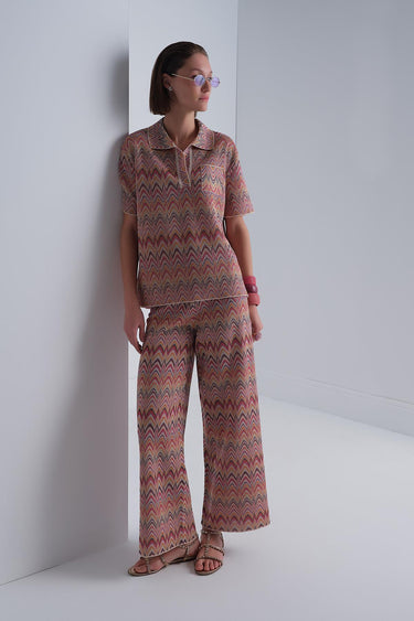 Zikzak Desen Bol Paça Multi Pantolon - Join Us