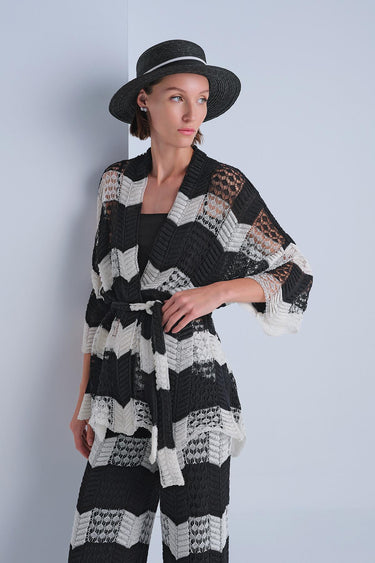 Ajurlu Kuşaklı Multi Kimono Hırka - Join Us