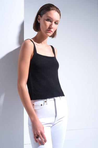 Askılı Siyah Crop Top - Join Us