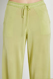 İtalyan İplik Cepli Yeşil Triko Pantolon