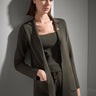 Atkı ve Broş Detaylı Bol Kesim Yeşil Triko Blazer Ceket - Join Us