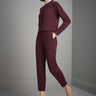 Beli Kordonlu Cepli Bordo Triko Pantolon - Join Us
