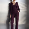 Beli Kordonlu Cepli Bordo Triko Pantolon - Join Us