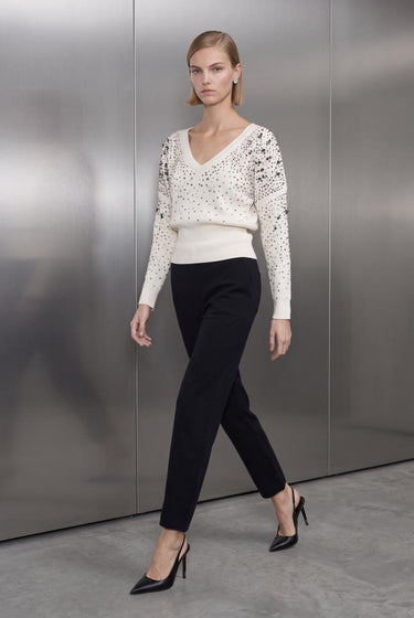 Beli Kordonlu Cepli Siyah Triko Pantolon - Join Us