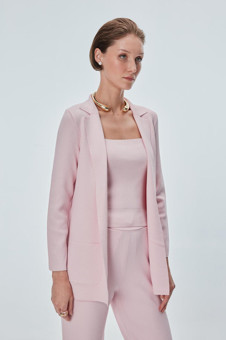 Bol Kesim Cepli Pembe Blazer Ceket