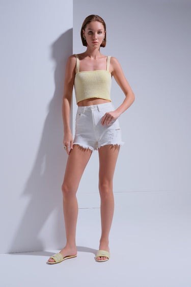 Çıkarılabilir Askılı Sarı Crop Top - Join Us