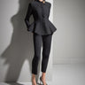 Gizli Düğmeli Peplum Siyah Triko Ceket - Join Us