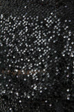 İp Askı Pul İşlemeli Transparan Siyah Crop Top