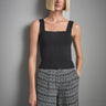 Kare Yaka Siyah Triko Crop Top - Join Us
