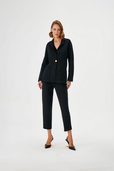 Tek Düğmeli Triko Siyah Blazer Ceket - Join Us