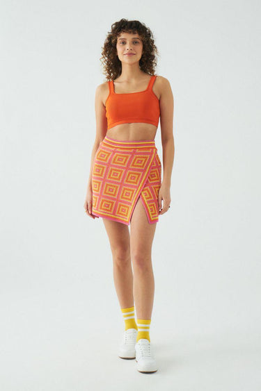 Turuncu Basic Triko Crop Top